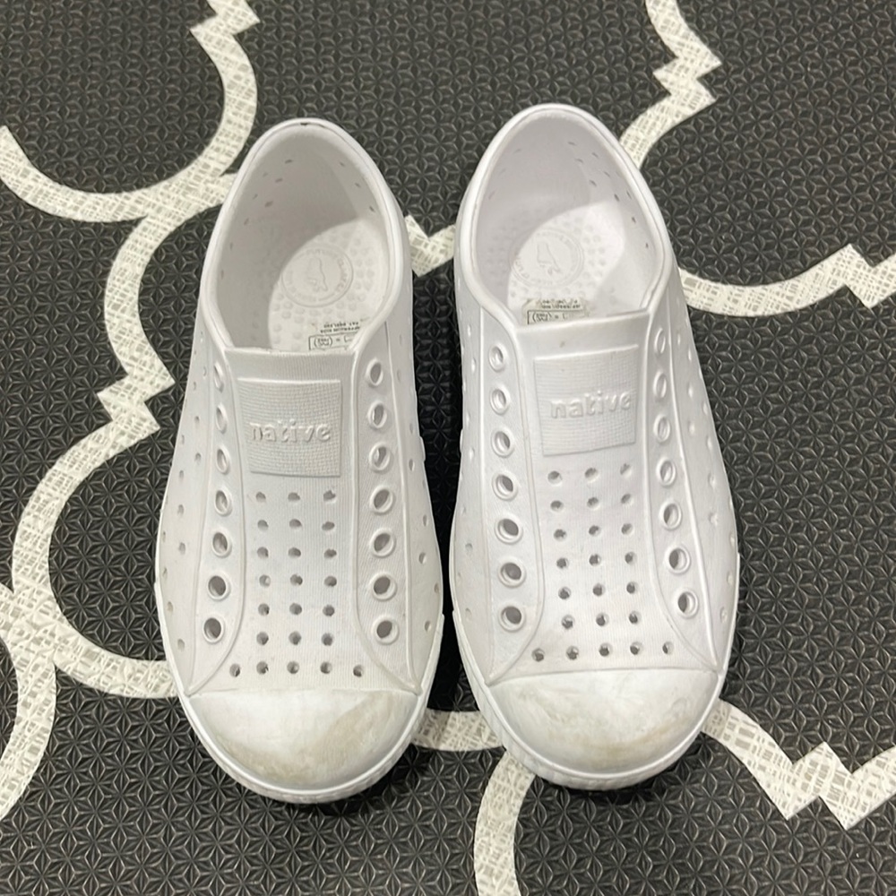Childrens white Native shoes size 10